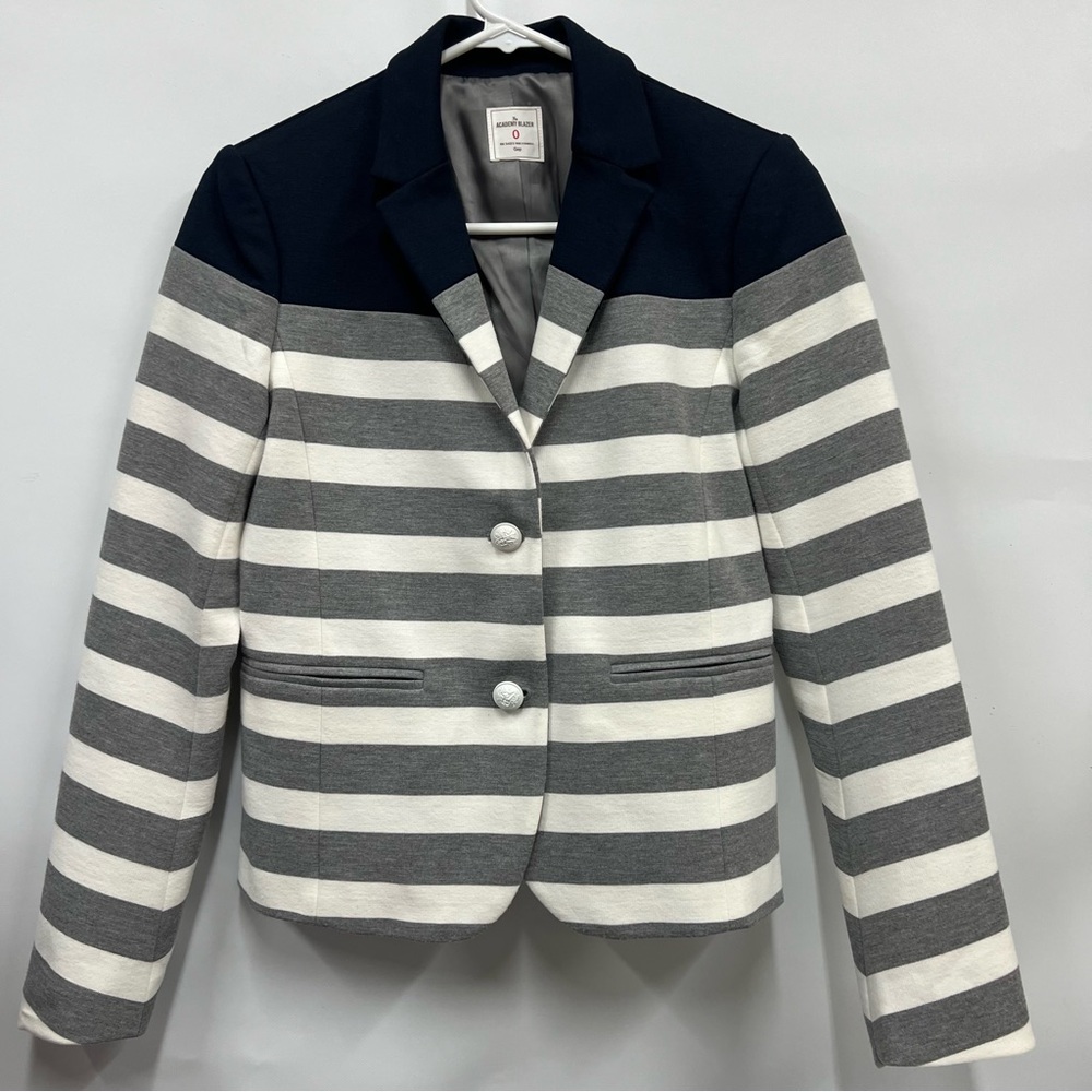 Gap size 0 rugby striped academy blazer shoulder pads